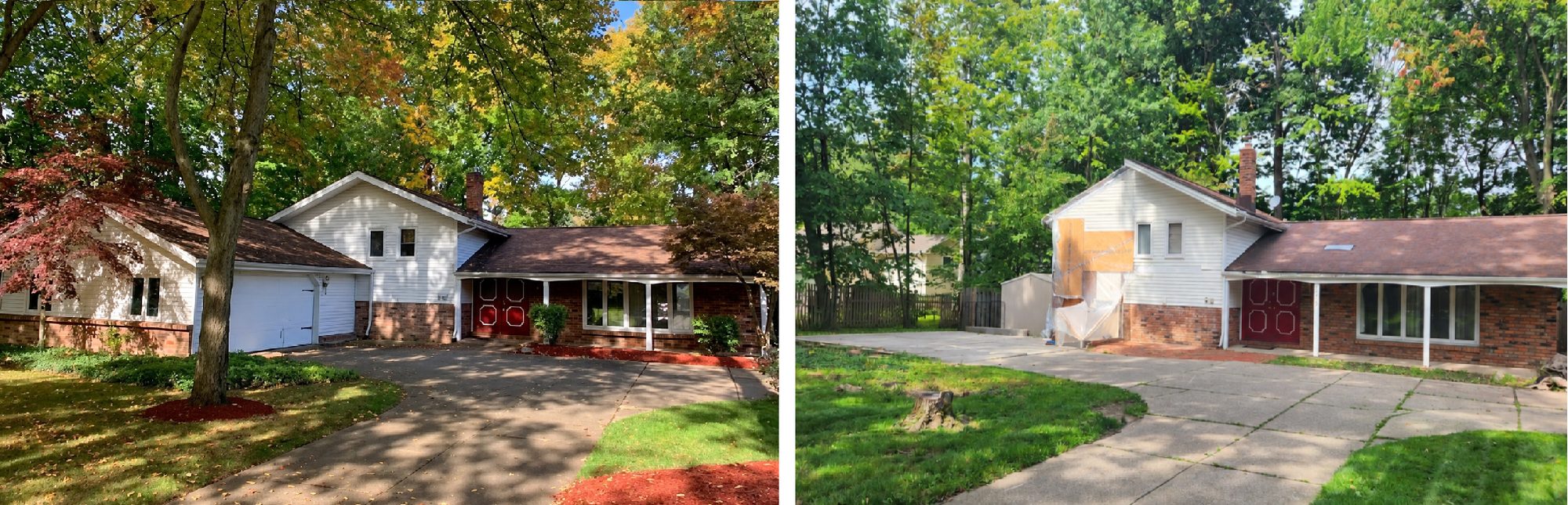 24827 Rockledge Ln - the house and the open wall where the attached garage stood